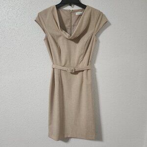 Calvin Klein Tan Cowl Neck Dress